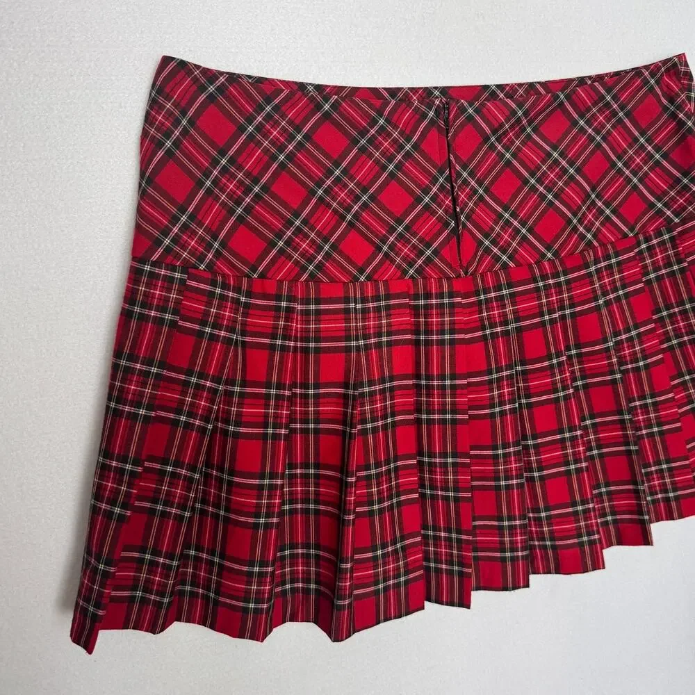 Torrid Red Tartan Plaid Pleated Mini Skirt Punk Y2K Plus Size 20